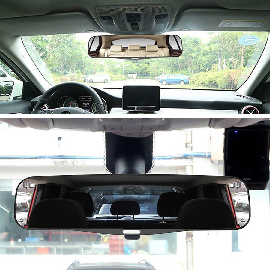 3R-331 Car Truck Interior Rear View Blind Spot Adjustable Wide Angle Curved Mirror, Size: 30*8.5*3.5