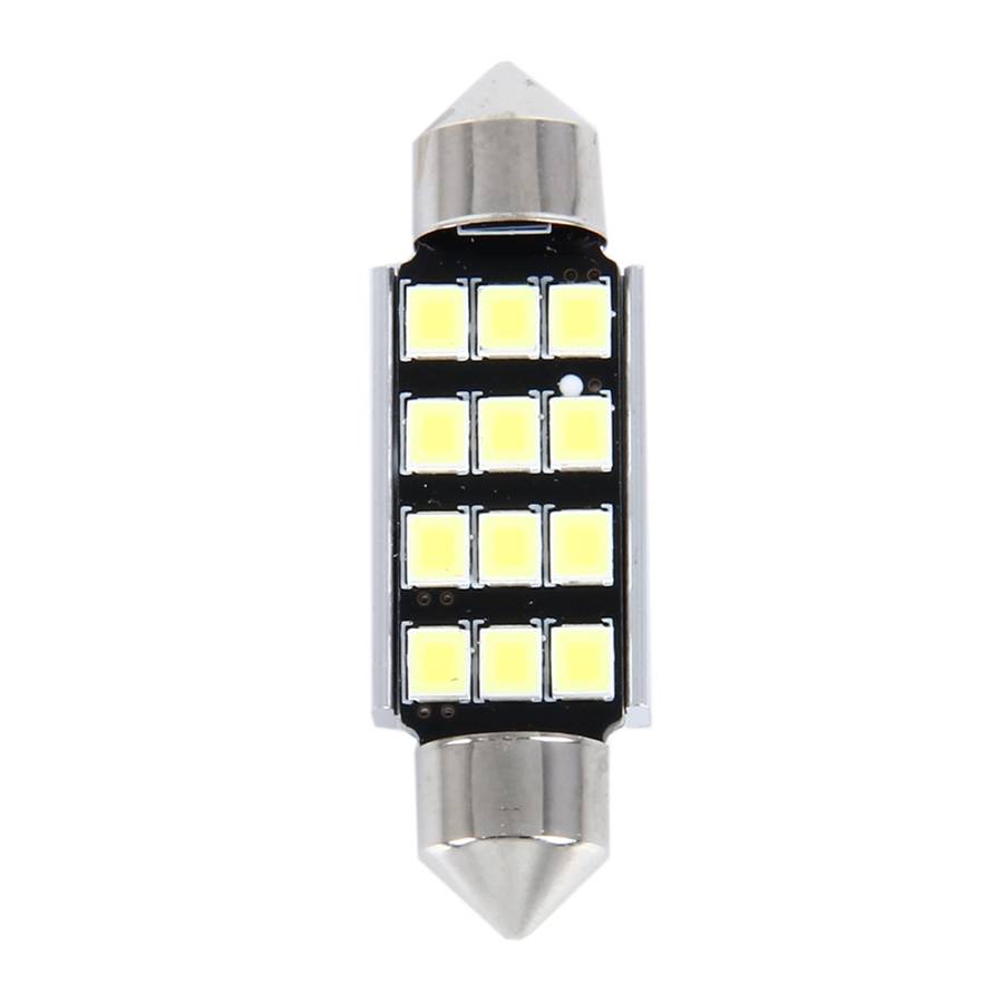 2 PCS 3.5W 250 LM 6000K 39MM 12 SMD-2835 LEDs Bicuspid Port Decoding Car Dome Lamp LED Reading Light