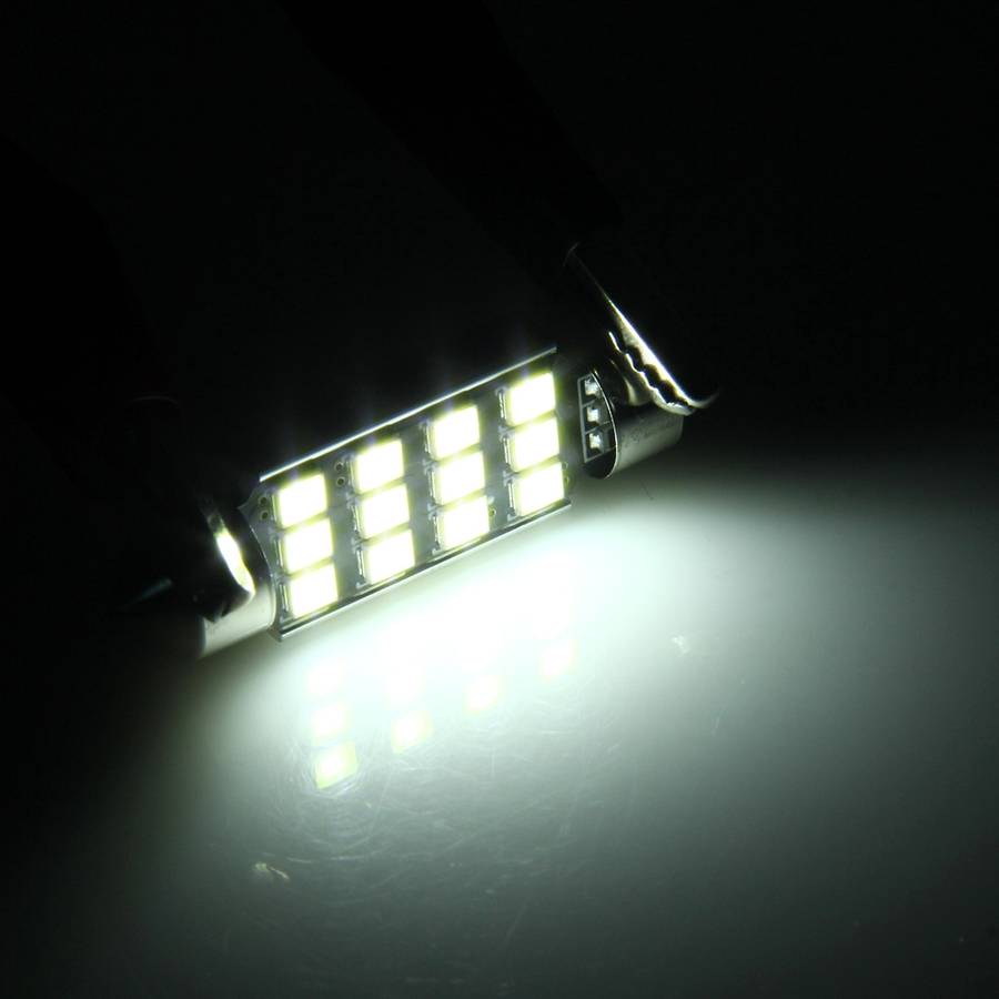 2 PCS 3.5W 250 LM 6000K 39MM 12 SMD-2835 LEDs Bicuspid Port Decoding Car Dome Lamp LED Reading Light