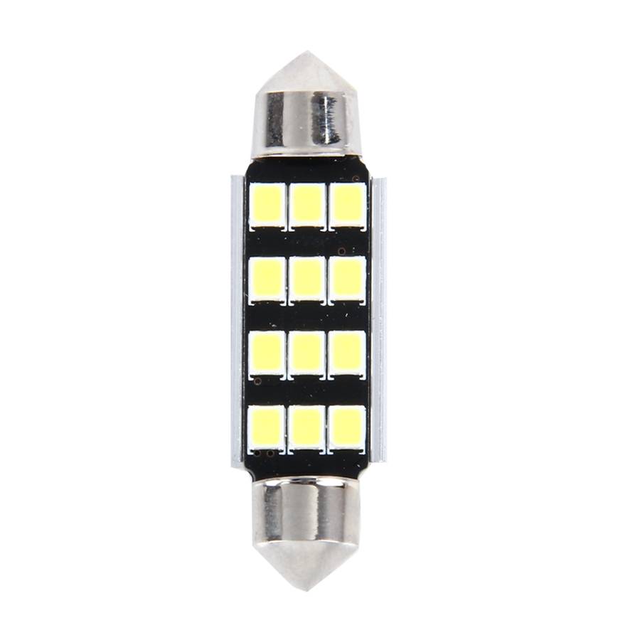 2 PCS 3.5W 250 LM 6000K 41MM 12 SMD-2835 LEDs Bicuspid Port Decoding Car Dome Lamp LED Reading Light