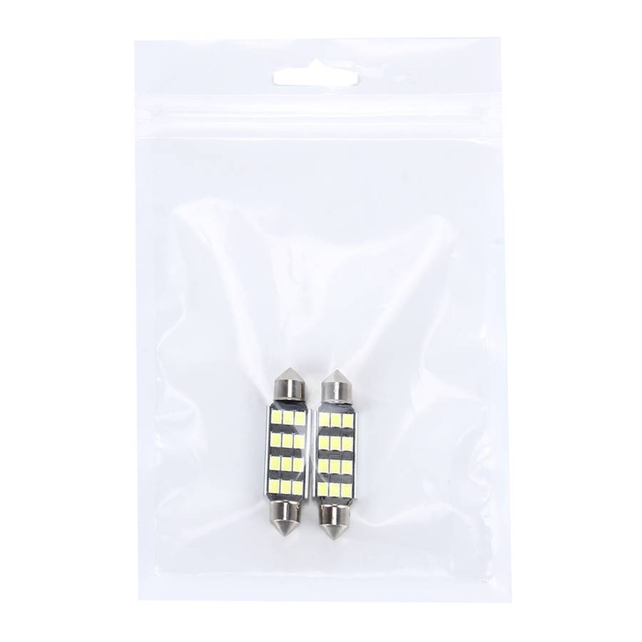 2 PCS 3.5W 250 LM 6000K 41MM 12 SMD-2835 LEDs Bicuspid Port Decoding Car Dome Lamp LED Reading Light