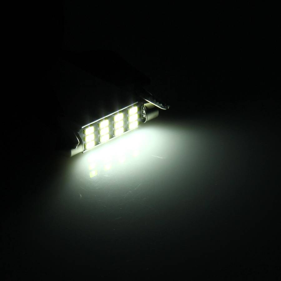 2 PCS 3.5W 250 LM 6000K 41MM 12 SMD-2835 LEDs Bicuspid Port Decoding Car Dome Lamp LED Reading Light