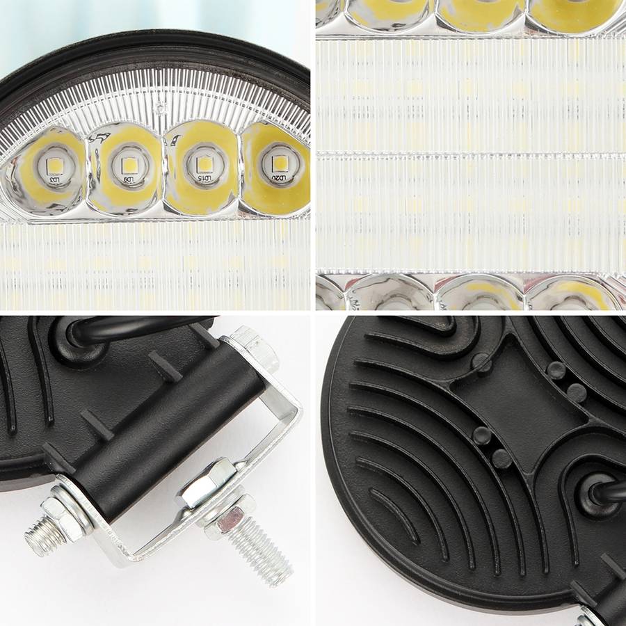 2 PCS 4 inch 15W Spot / Flood Light White Light Round-Shaped Waterproof Car SUV Work Lights Spotligh