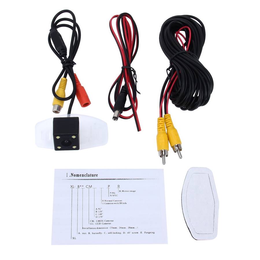 656x492 Effective Pixel  NTSC 60HZ CMOS II Waterproof Car Rear View Backup Camera With 4 LED La