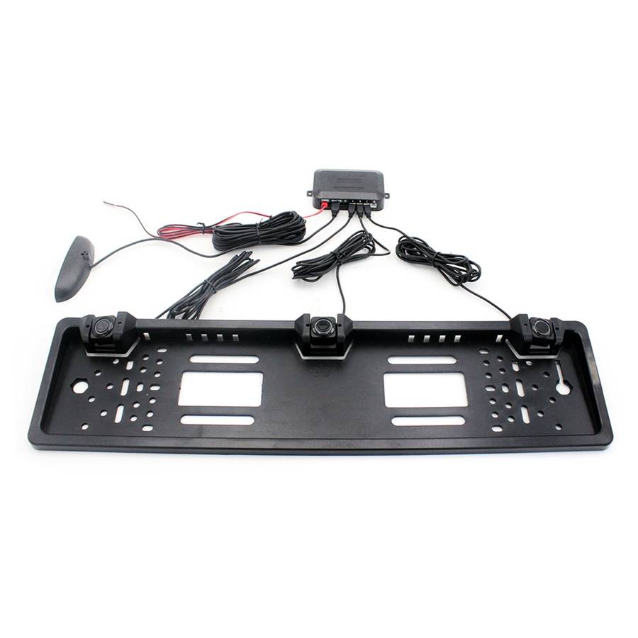 PZ300L Europe Car License Plate Frame Parking Sensors Reversing Radar with 3 Radar Detector