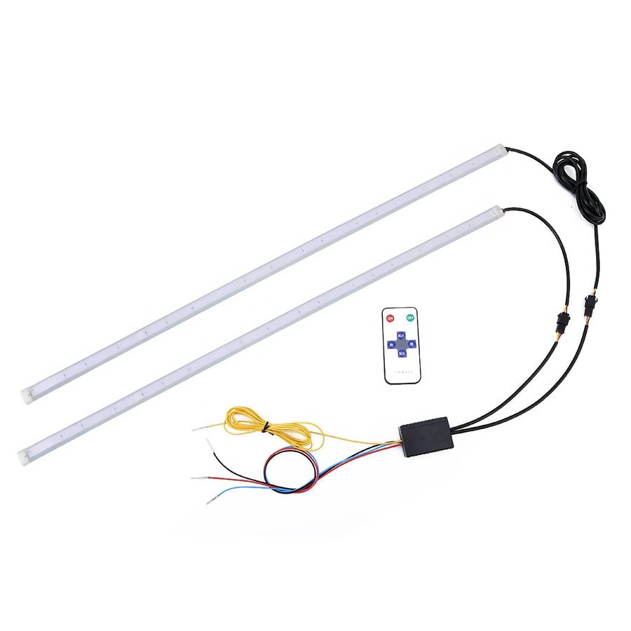 2 PCS 60cm DC12V 19W Ultra-thin Car Colorful Turn Lights / Running Lights SMD-5050 LED Bulbs