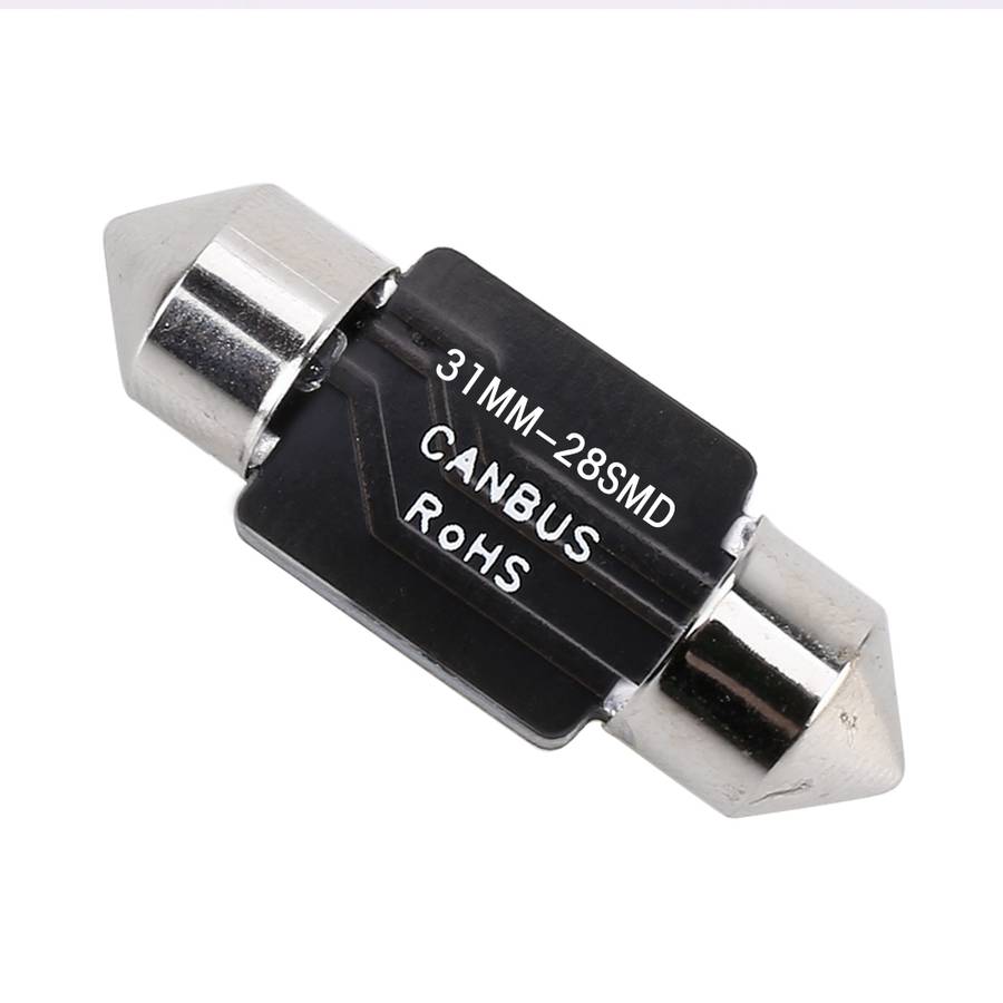 2 PCS 31mm DC12V / 1.2W / 6000K / 80LM 28LEDs SMD-3014 Car License Plate Light / Dome Light, with De