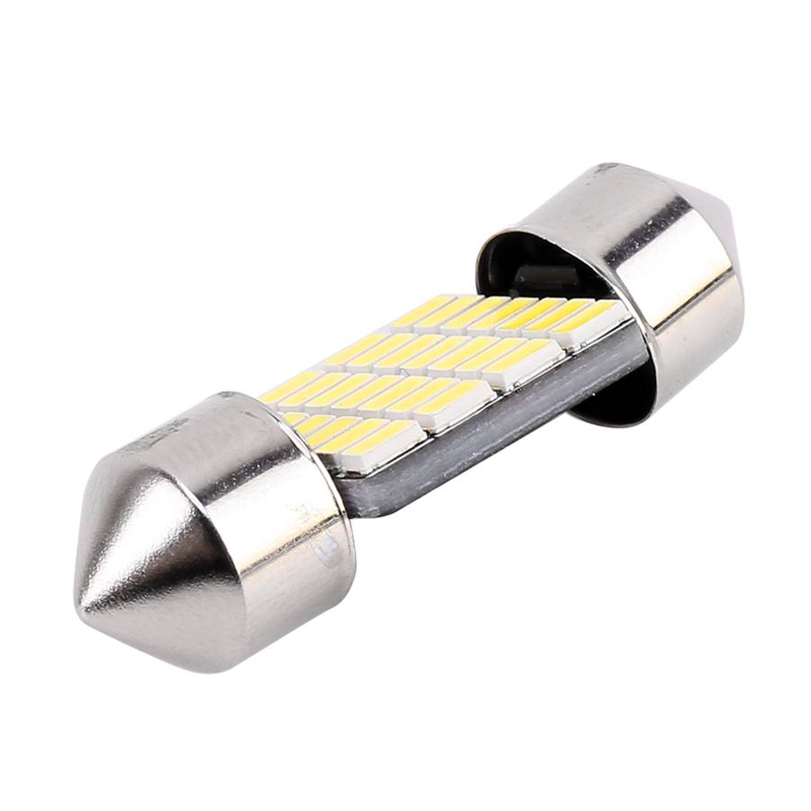2 PCS 31mm DC12V / 1.2W / 6000K / 80LM 28LEDs SMD-3014 Car License Plate Light / Dome Light, with De