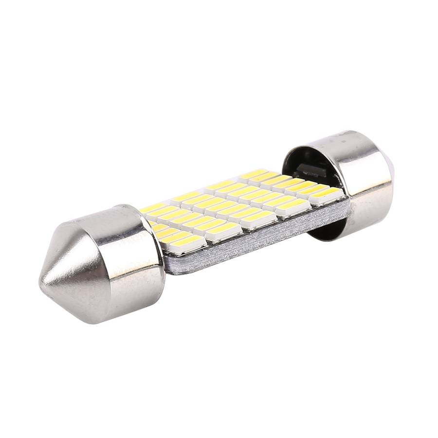 2 PCS 36mm DC12V / 1.2W / 6000K / 80LM 33LEDs SMD-3014 Car License Plate Light / Dome Light, with De