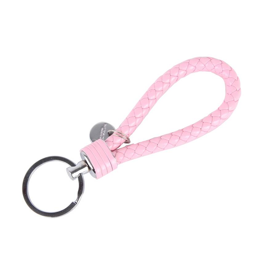 5pcs Car Key Ring Holder With Leather Strip(Pink)