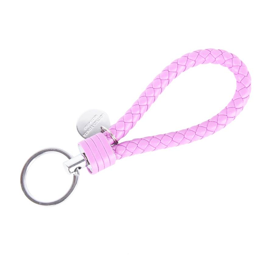 5pcs Car Key Ring Holder With Leather Strip(Magenta)