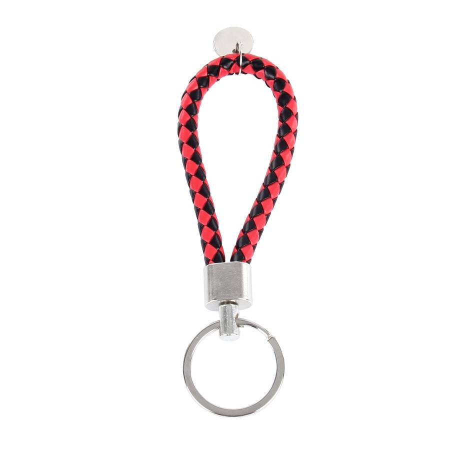 5pcs Car Key Ring Holder With Leather Strip(Red)