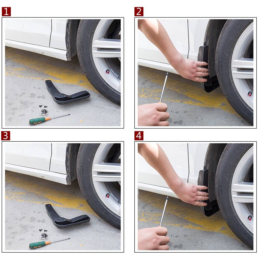 4 PCS Car Auto Semi-Rigid PVC Splash Flaps Mudguards Fender Guard for Audi A3 Sedan 2014