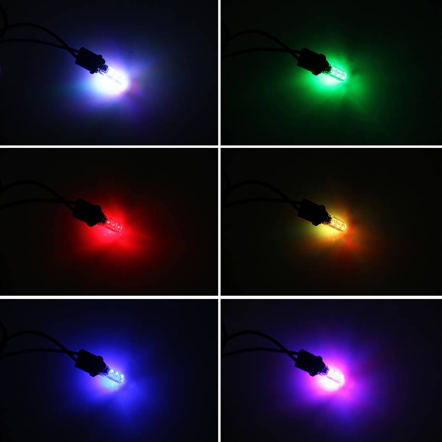 2 PCS T10 2W Auto Flash Strobe Fade Smooth Remote Controlled Colorful LED Clearance Decorative