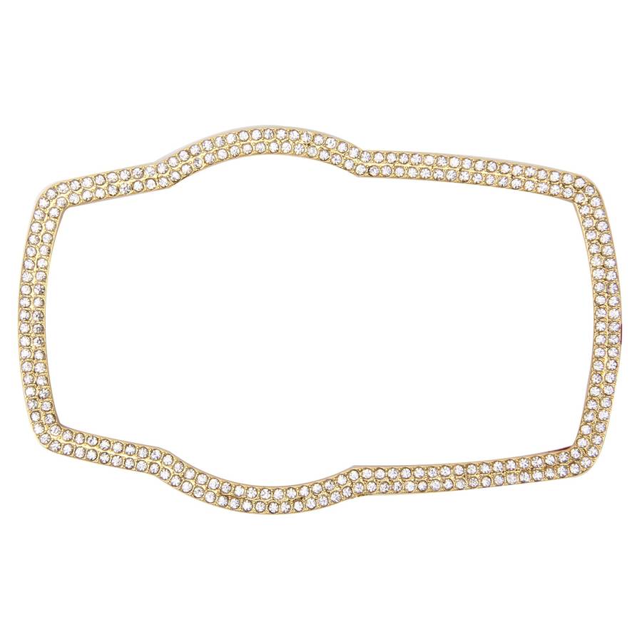 Car Aluminum Steering Wheel Decoration Ring with Diamonds For BMW(Gold)