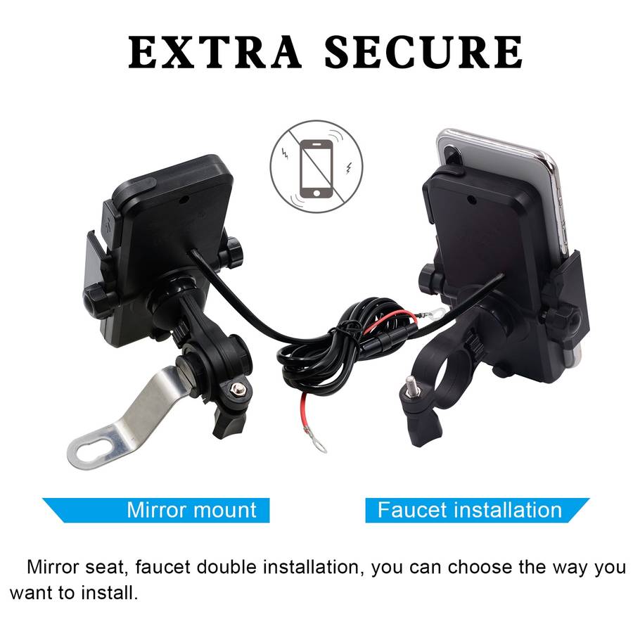 Motorcycle Phone Wireless Charger Holder Qi Fast Charging Bracket Holder