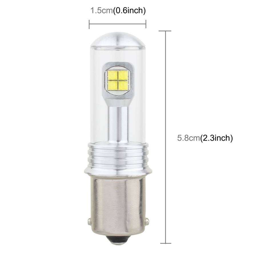 2 PCS 1156/BA15S 40W 800 LM 6000K Car Turn Light Backup Light Brake Light with 8 ... (White Light)
