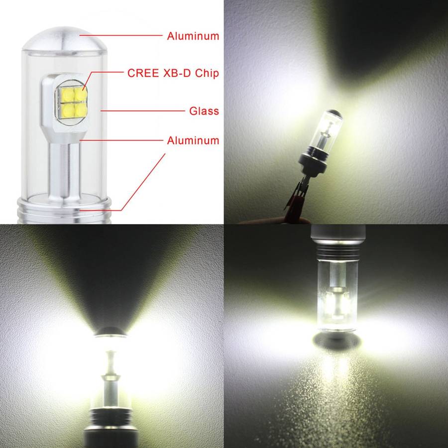 2 PCS 1156/BA15S 40W 800 LM 6000K Car Turn Light Backup Light Brake Light with 8 ... (White Light)