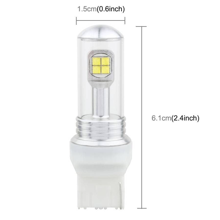 2 PCS 7440 40W 800 LM 6000K Car Turn Light Backup Light Brake Light with 8 Lamps ... (White Light)