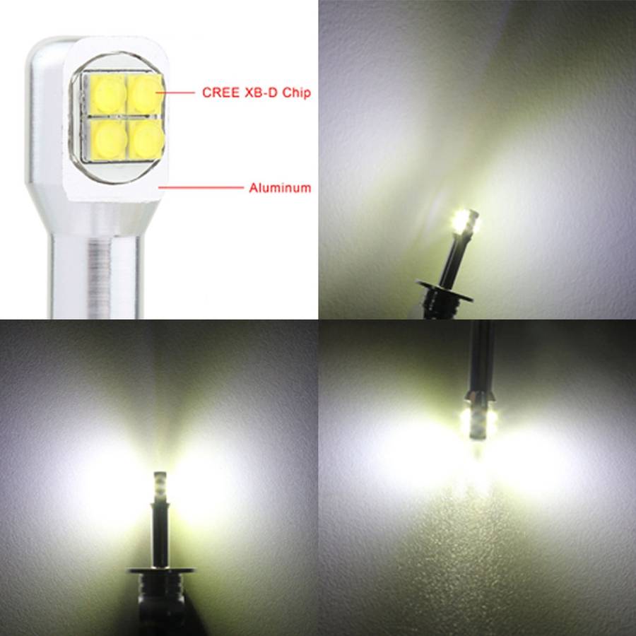2 PCS H3 40W 800 LM 6000K 8 LEDs Car Fog Lights, DC 12V(White Light)
