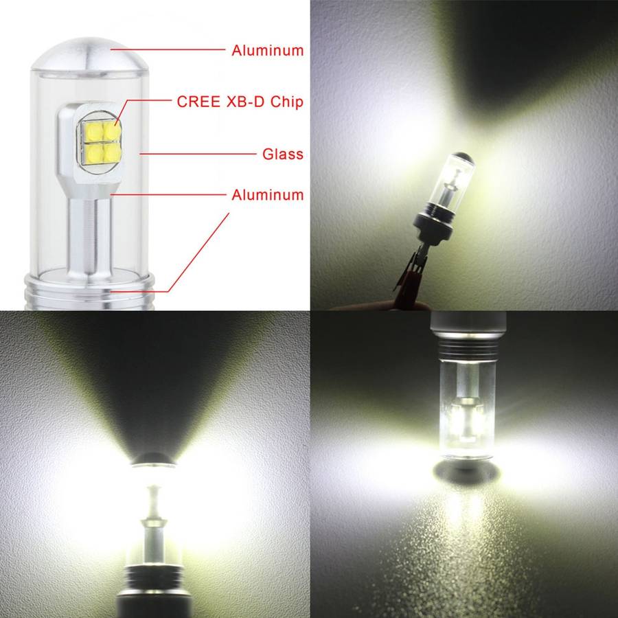 2 PCS H4 40W 800 LM 6000K 8 LEDs Car Fog Lights, DC 12V(White Light)