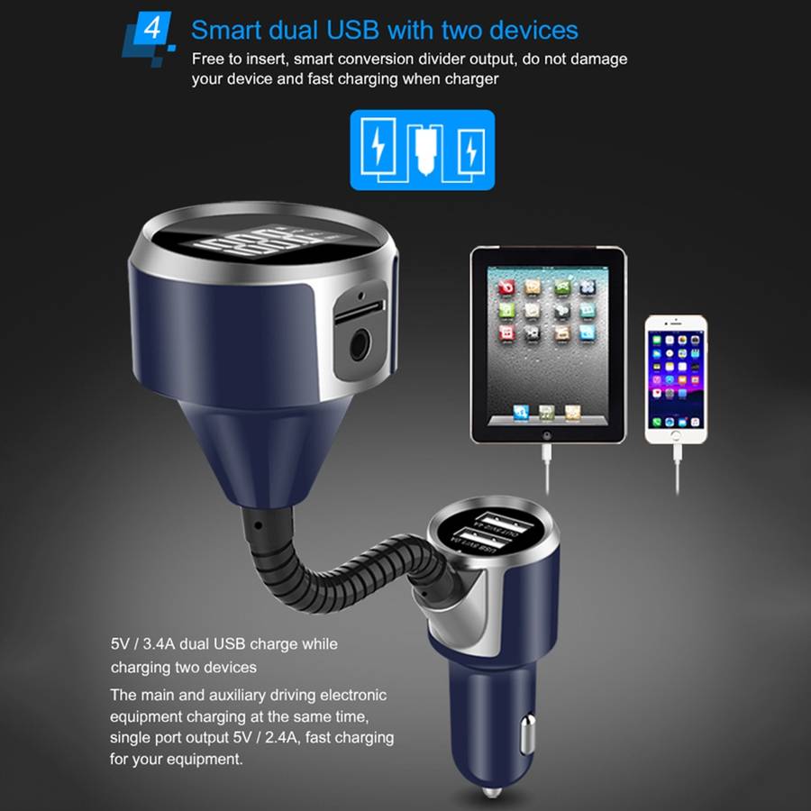 Wireless Bluetooth FM Transmitter Radio Adapter Car Charger