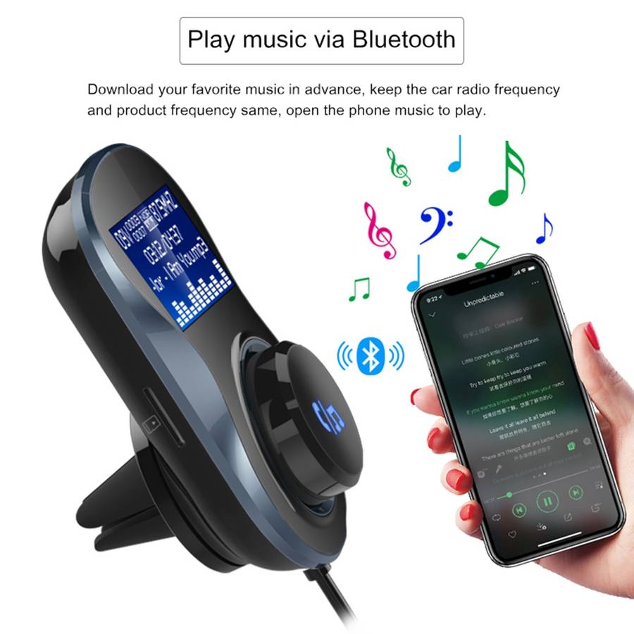 BC30 Wireless Bluetooth FM Transmitter Radio Adapter Car Charger