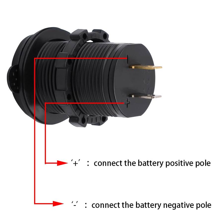 Universal Car Charger 2 Port Power Socket Power Dual USB Charger 5V 4.2A IP66 with ... (Red Light)