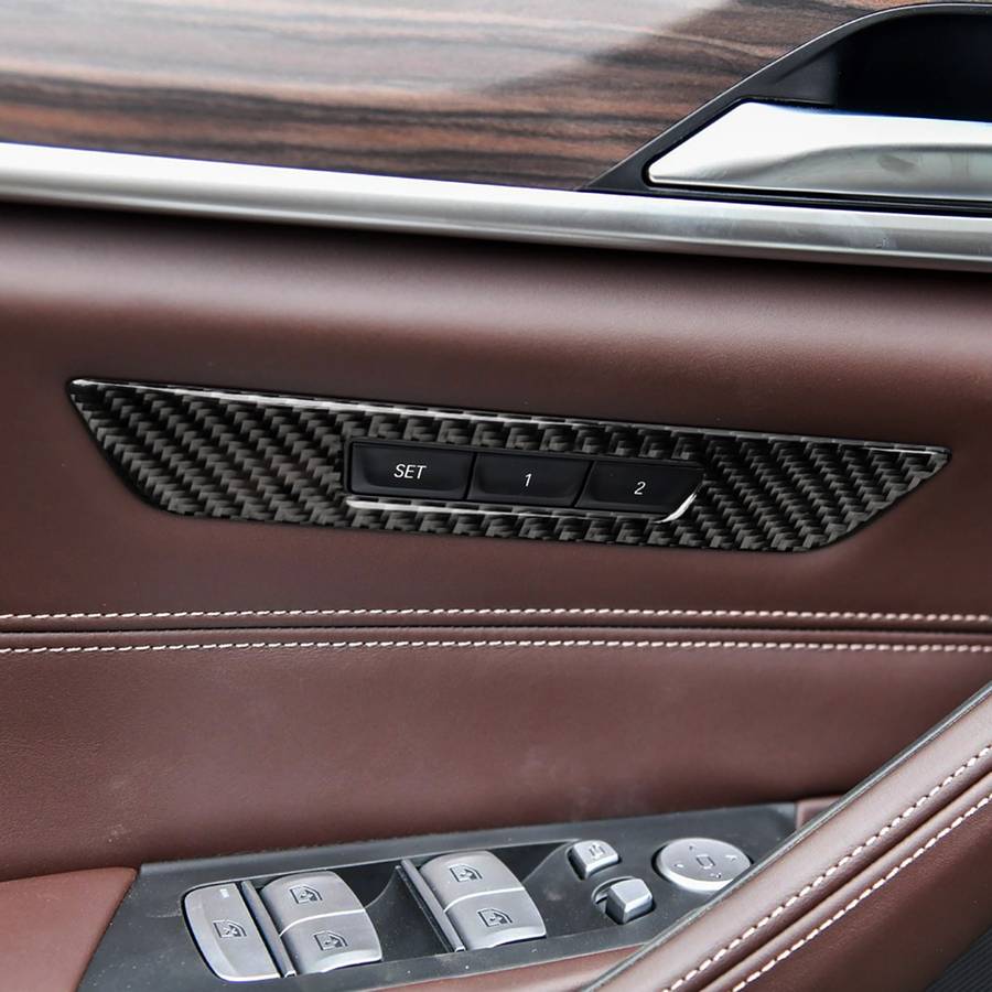 Car Carbon Fiber Seat Memory Button Decorative Sticker for BMW 5 Series G38 528Li / 530Li / 540Li 20