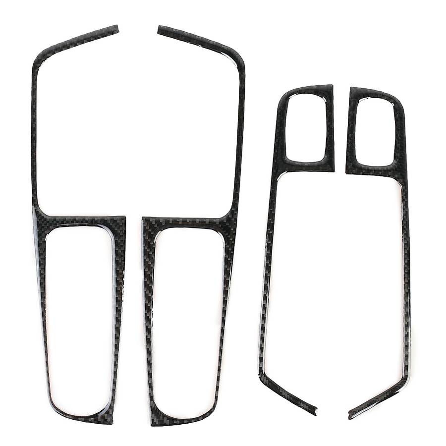 4 PCS Carbon Fiber Car Window Button Panel Decorative Sticker for Porsche Macan