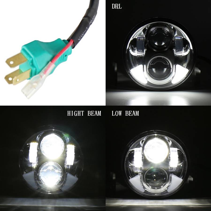 5.75 inch DC12V 6000K-6500K 40W Car LED Headlight for Harley (Black)