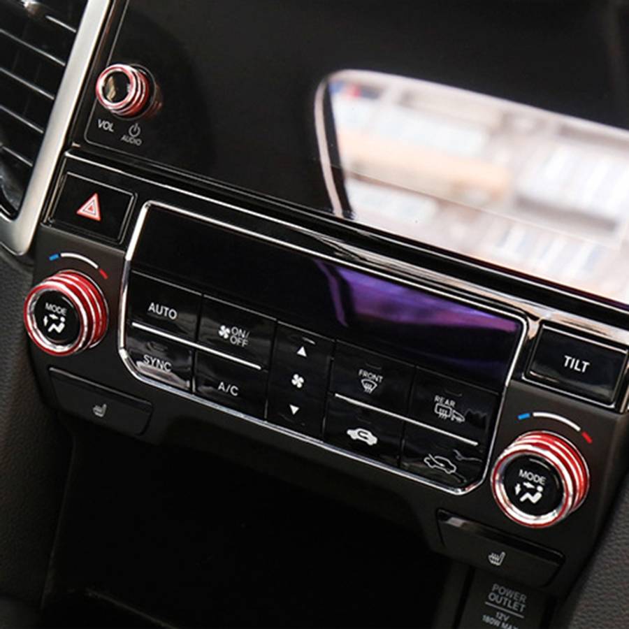 3 PCS Car Metal Air Conditioner Knob Case for Honda AVANCIER / URV (Blue)