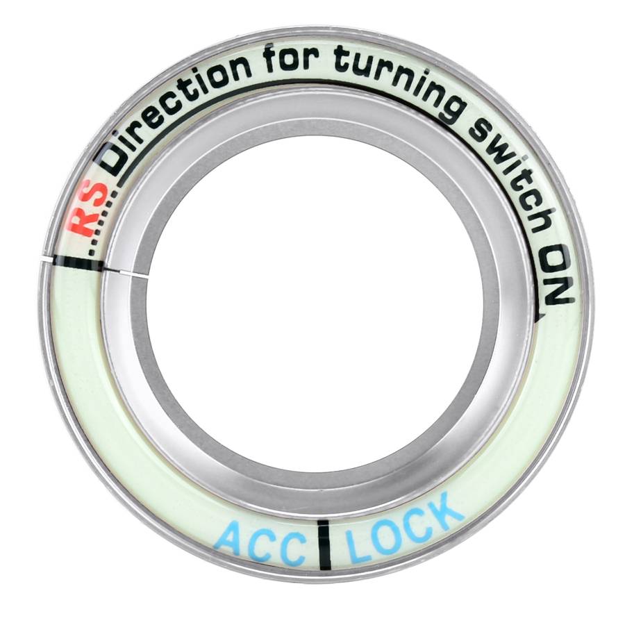 For Ford Fluorescent Aluminum Alloy Ignition Key Ring, Inside Diameter: 3.2cm (Black)