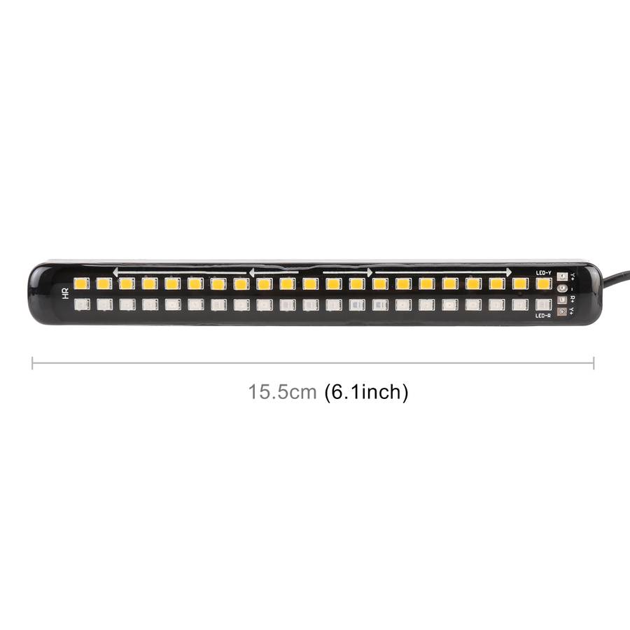 155mm DC12-24V / 2.2W Motorcycle LED Dynamic Blinker Side Lights Flowing Water Brake Lamp Turn Signa