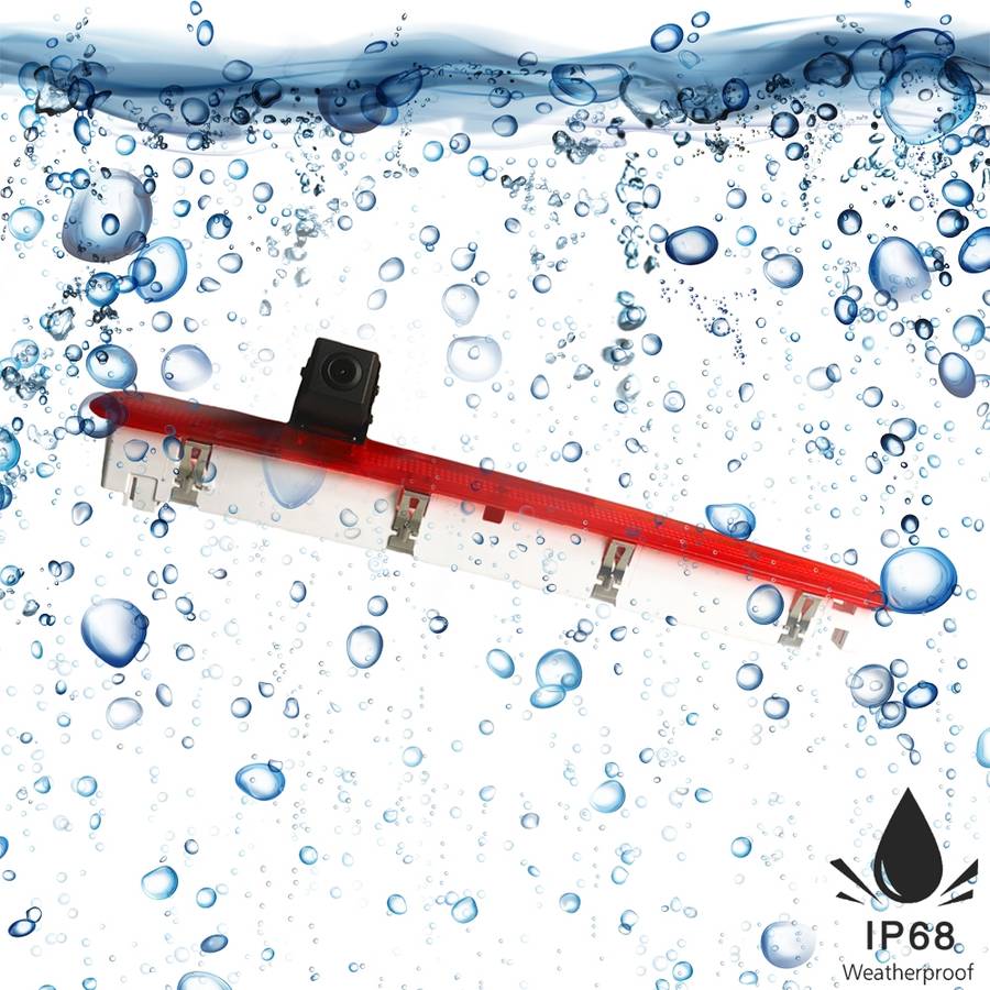 PZ473 Car Waterproof 170 Degree Brake Light View Camera + 7 inch Rearview Monitor for Volkswagen T6