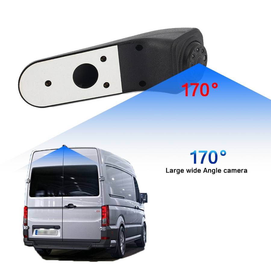 PZ475 Car Waterproof 170 Degree Brake Light View Camera + 7 inch Rearview Monitor for Volkswagen Cra