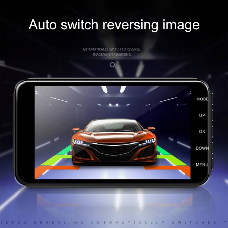 4 inch Touch Screen Car 2.5D HD 1080P Dual Recording Driving Recorder DVR Support Parking Monitoring