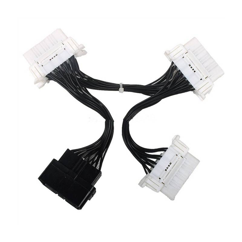 ELM327 OBD2 16Pin Male to 3 Female Car Diagnostic Cable