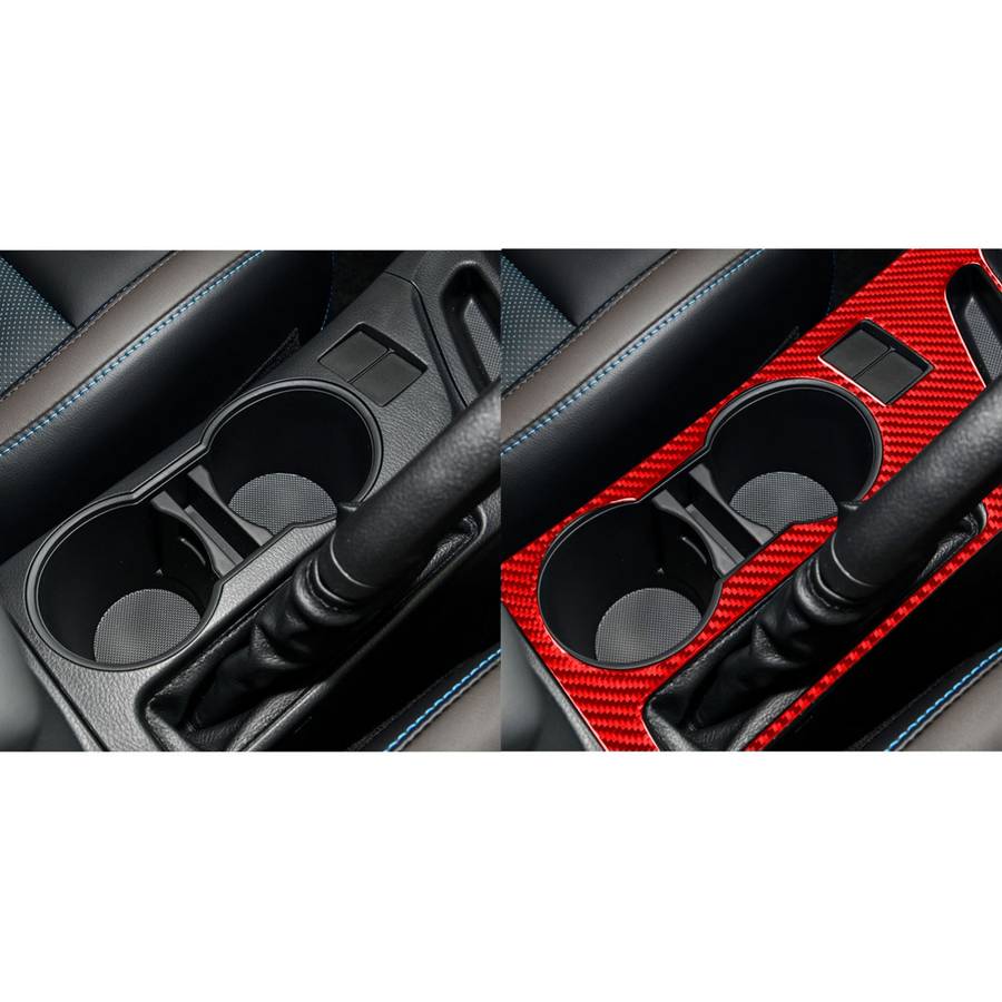 Carbon Fiber Car Cup Holder Panel B Decorative Sticker for Toyota Corolla 2014-2018,Right Drive (Red