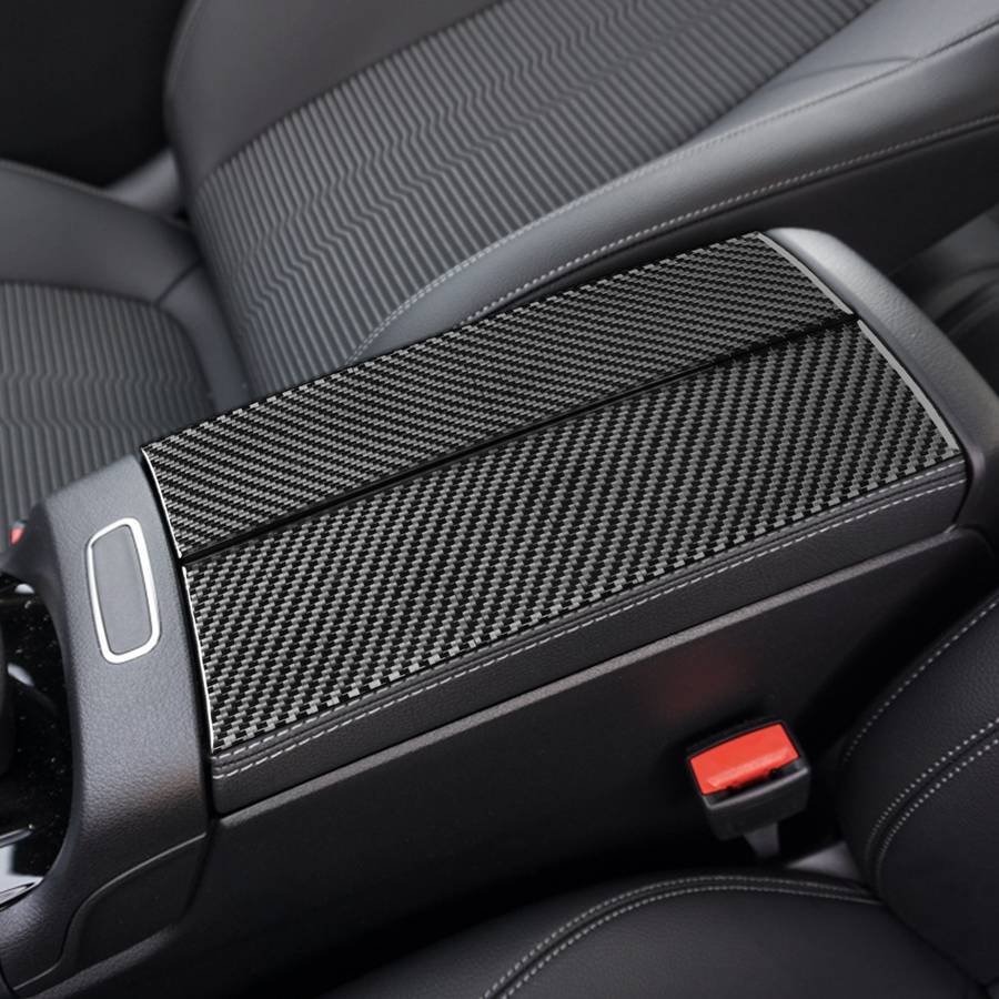 2 PCS / Set Carbon Fiber Car Armrest Box Panel Decorative Sticker for Mercedes-Benz B-Class 2019 / G