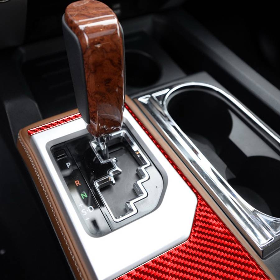 Carbon Fiber Car Gear Outer Frame Decorative Sticker for Toyota Tundra 2014-2018,Left and Right Driv