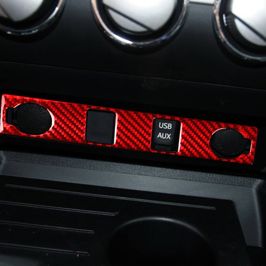Carbon Fiber Car Cigarette Lighter Switch Decorative Sticker for Toyota Tundra 2014-2018,Left and Ri