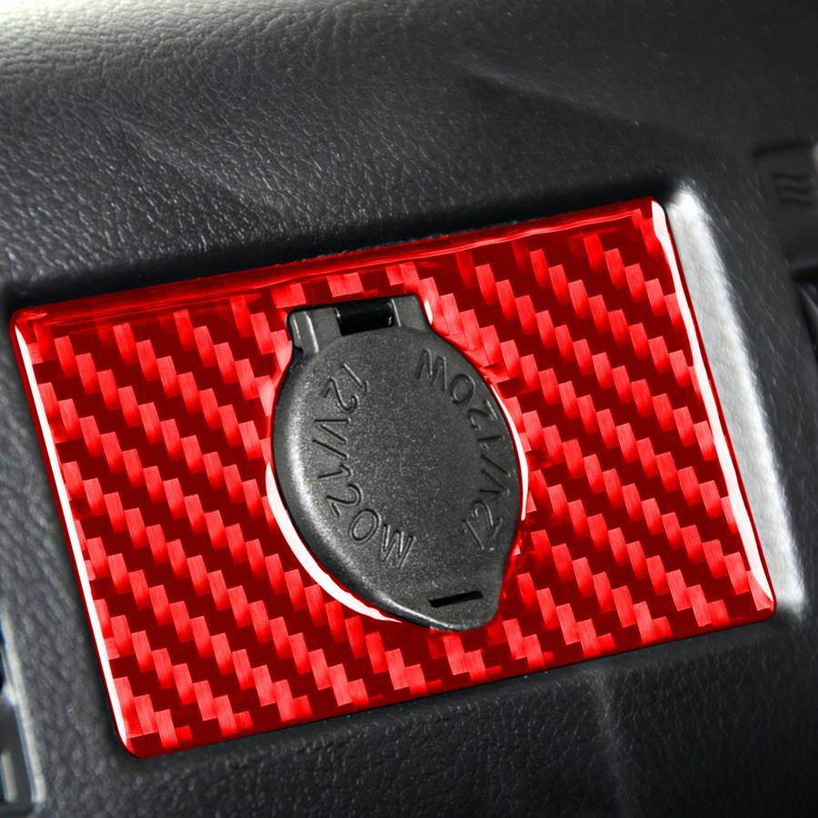 Carbon Fiber Car Rear Cigarette Lighter Switch Decorative Sticker for Toyota Tundra 2014-2018,Left a