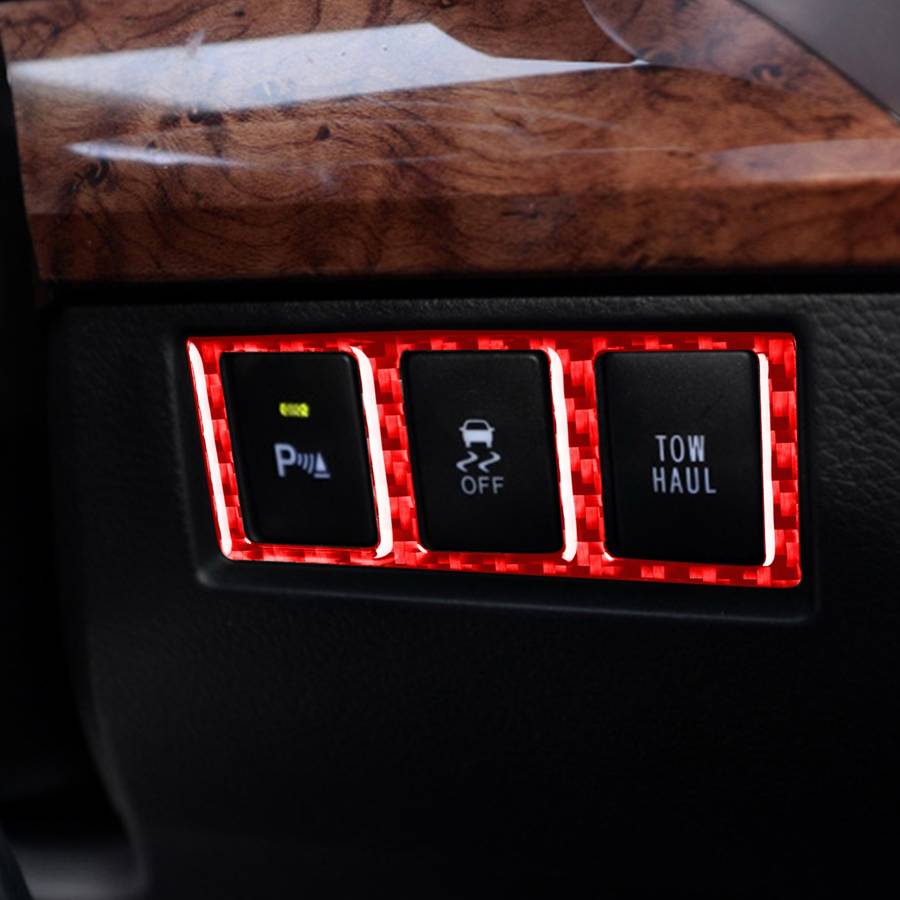Carbon Fiber Car Mode Switch Decorative Sticker for Toyota Tundra 2014-2018,Left and Right Driv