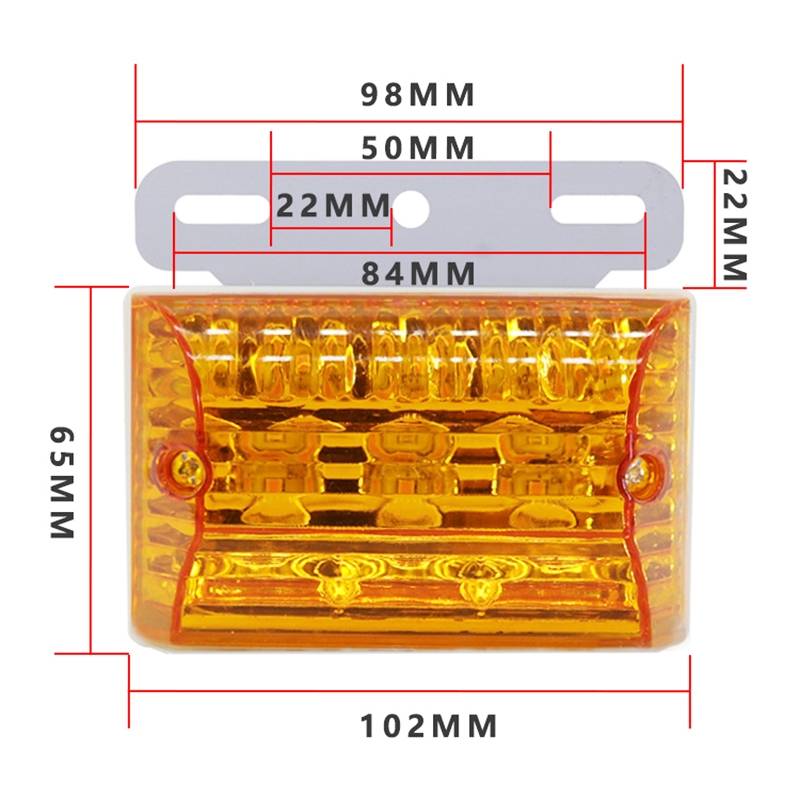 4 PCS ZS-6001 DC24V Car / Truck Side Marker Indicator Lights Bulb Lamp (Yellow Light)