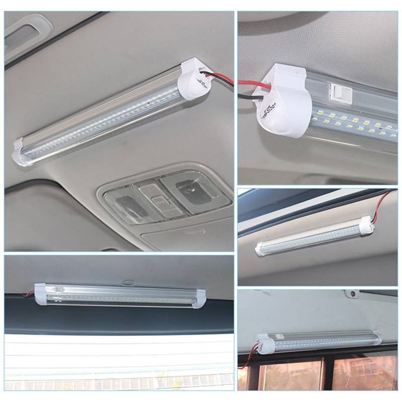 2 PCS ZS-3332 12-85V High Bright 72LEDs RV Dome Light Cabin Light Bar