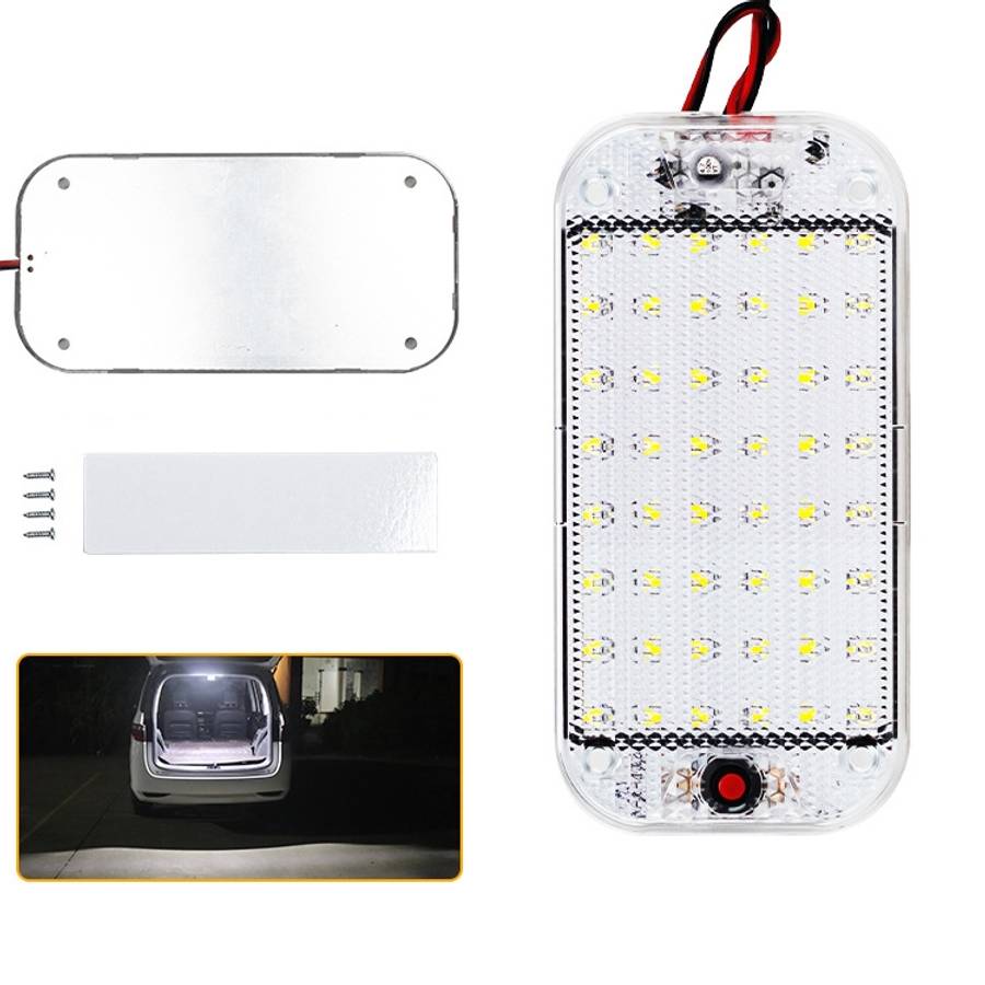 2 PCS ZS-3350 DC12-85V High Bright 48LEDs Lamp Beads Car Dome Light Cabin Light Bar