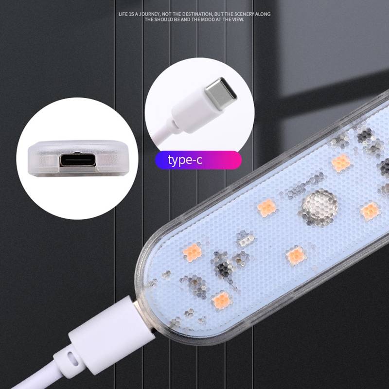 USB-C / Type-C Colorful Touch Switch Control Car Foot Hook And Loop Fastener Ambient Light