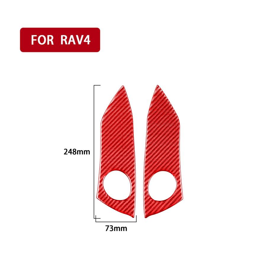 Car Carbon Fiber Warning Light Switch Panel Decorative Sticker for Toyota RAV4 2006-2013, Left and R