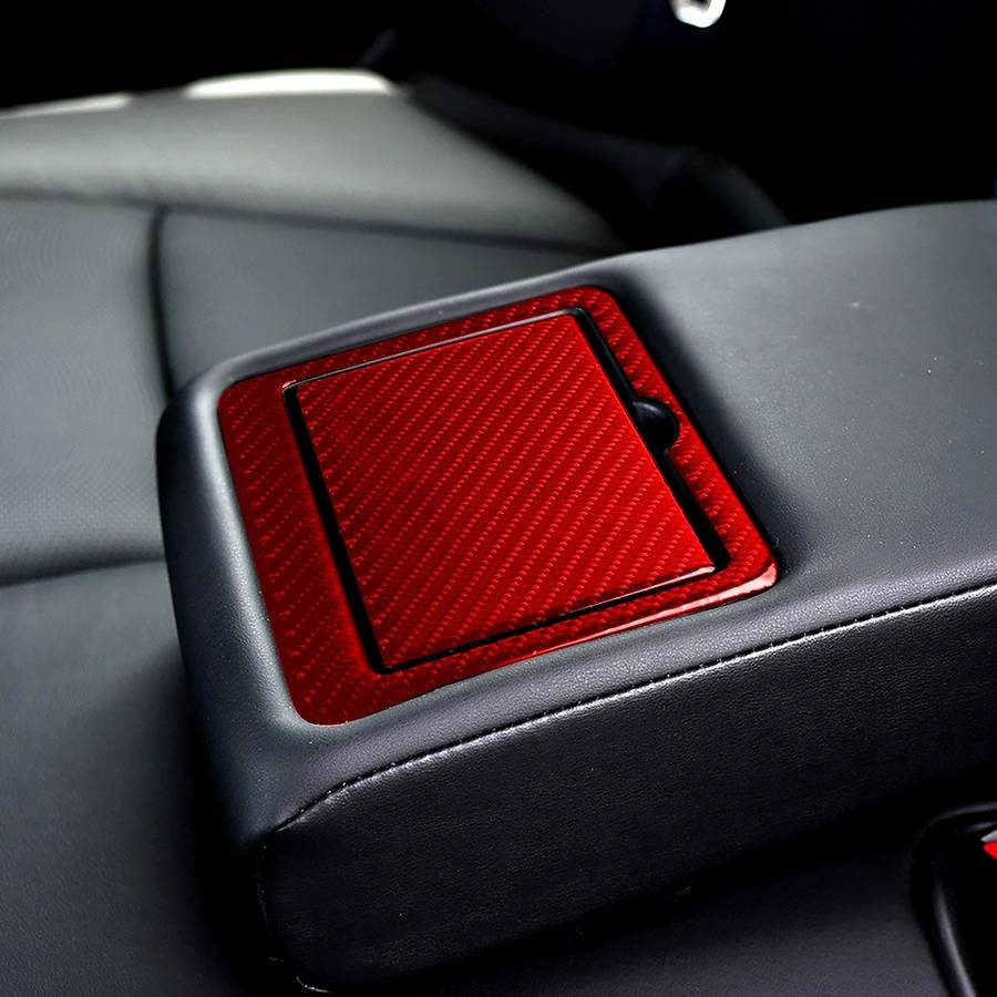 Car Carbon Fiber Rear Water Cup Holder Decorative Sticker for Infiniti Q50 2014-2020, Left and Right